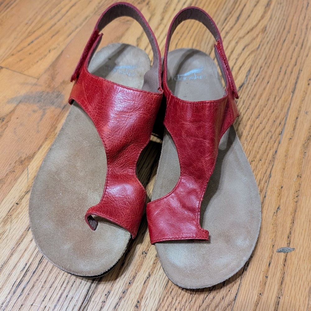 Red Leather Women's Sandals